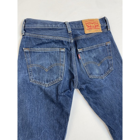 Levis 501 Men Jeans Button Fly 28x30 (measured) Medium Wash Straight Leg Regular - Picture 10 of 12